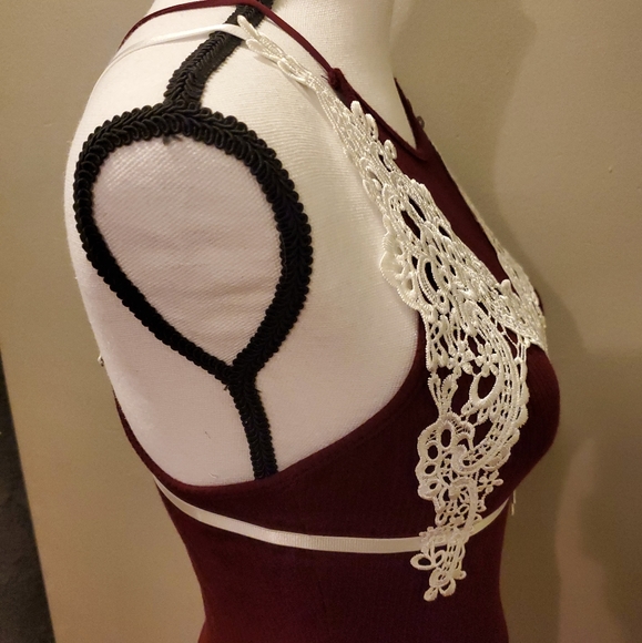 Romantic Lace Detail Ribbed Top – Vintage Cottagecore Aesthetic | Designer Inspi - Picture 4 of 8